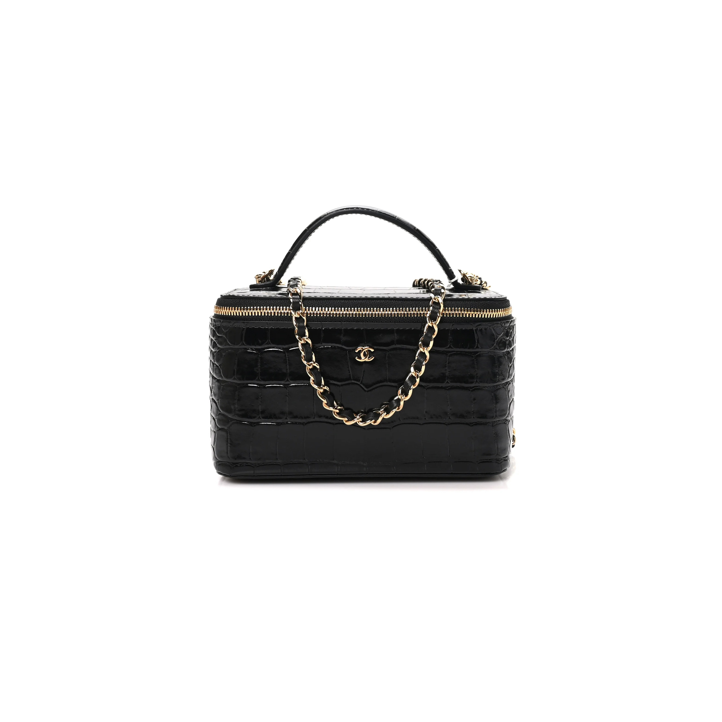 CHANEL SMALL TOP HANDLE LONG VANITY CASE (16.5*10*8cm)